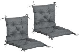Outsunny Outdoor Cushions for Sunbeds, Rockers, Loungers, Set of 2, Comfortable with Backrest, 50W x 98L x 8D cm
