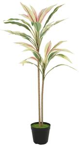 HOMCOM 90 cm Artificial Cordyline Tree in Moss Effect Pot, Realistic PEVA Faux Plant, Yellow
