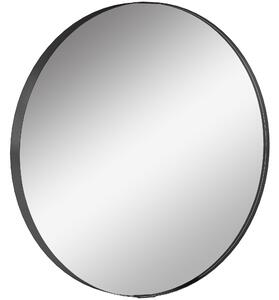 HOMCOM Round Wall Mirror 61 cm, Wall Mounted Bathroom Mirror with Tempered Safety Glass and Aluminium Alloy Frame, Black