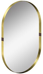 HOMCOM Wall Mirror, Bathroom Mirror with Elevated Aluminium Alloy Frame, 60 x 90 cm, Gold Tone