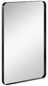 HOMCOM Rectangular Wall Mirror, 90 x 60 cm Wall Mounted Bathroom Mirror with Aluminium Alloy Frame and Tempered Glass, Black