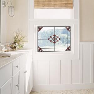 Red Westwood Static Stained Glass Window Film