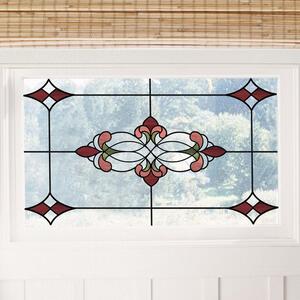 Red Vineyard Static Stained Glass Window Film