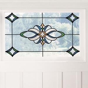 Blue Meridan Static Stained Glass Window Film