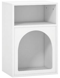 HOMCOM Bedside Table with 2 Open Compartments - White