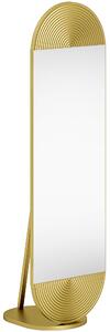 HOMCOM 50 x 161 cm Wavy Full Length Mirror, Free Standing Mirror with Metal Frame and Solid Base, Gold Tone