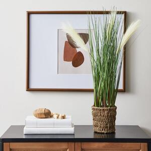 Artificial Pampas Grass in Woven Plant Pot