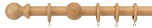 Universal Fixed Wooden Curtain Pole with Rings