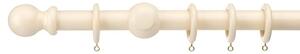 Universal Fixed Wooden Curtain Pole with Rings