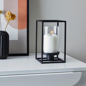 London Black Single Hurricane Candle Holder