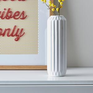 Fluted Ribbed Ceramic Vase