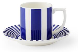 Spode Steccato espresso cup 8 cl and saucer Ø11 cm Blue-white