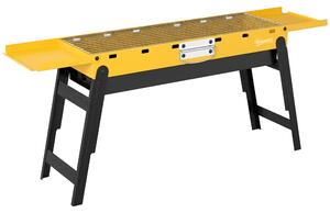 Outsunny Portable BBQ Grill, Foldable Charcoal Grill for Camping and Picnics with 2 Side Shelves and Handle, Yellow