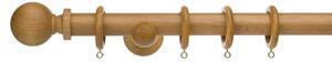 Ashton Fixed Wooden Curtain Pole with Rings