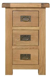 Aylesbury Wide 3 Drawer Bedside Table, Oak