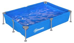 Outsunny Metal Frame Swimming Pool, Rectangular Above Ground Frame Pool with Repair Patch, 229 x 160 x 43 cm, Blue