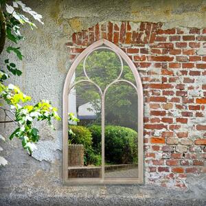 Sassetti Distressed Arched Window Indoor Outdoor Wall Mirror