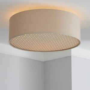 Kirsty Shade Taupe Flush Ceiling Light