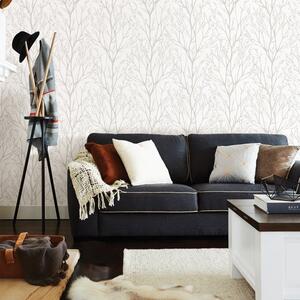 NuWallpaper Treetops Grey Self Adhesive Wallpaper