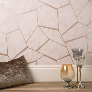 Marblesque Fractal Marble Rose Gold Wallpaper