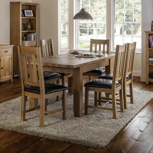 Astoria 4-6 Seater Rectangular Extendable Dining Table, Solid Oak Brown