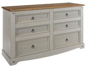 Corona Wide 6 Drawer Chest, Pine