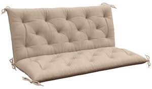 Outsunny Garden Bench Cushion, 2 Seater Swing Chair Cushion, Seat Pad with Ties for Indoor and Outdoor Use, 110 x 120 cm