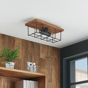 Lindby Mireille cage ceiling lamp, wood, 2-bulb