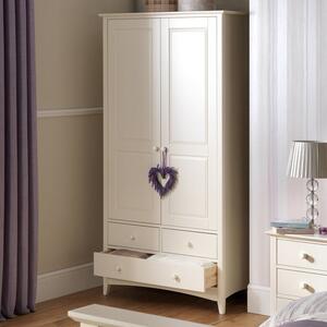 Cameo Double 3 Drawer Wardrobe, Stone