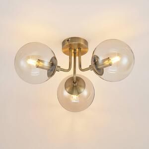 Lindby Arnella ceiling light, brass, amber