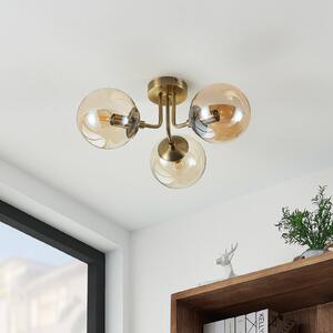 Lindby Arnella ceiling light, brass, amber