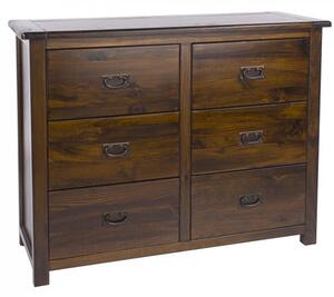 Boston 6 Drawer Chest, Dark Wood