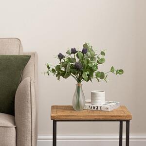 Artificial Thistle and Eucalyptus Lilac Bouquet