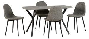 Athens Rectangular Dining Table with 4 Chairs, Grey