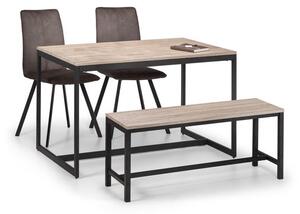 Tribeca Rectangular Dining Table with 2 Chairs and Bench, Black