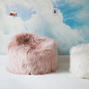 Skylar Mongolian Faux Fur Small Lounger - Blush