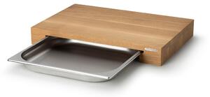 Continenta Cutting board oak with 1 tray 27x39 cm