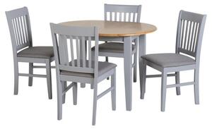 Oxford Oval Extendable Dining Table with 4 Chairs, Grey