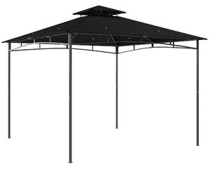 Outsunny 3 x 3 m Gazebo, Garden Gazebo with 2-Tier Roof, Metal Frame, Black