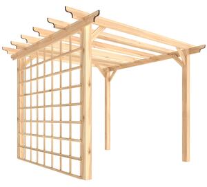 Outsunny 3 x 3 m Wooden Pergola Kit, Garden Pergola Gazebo Arch with Trellis for Climbing Vines, Flowers, Nature Wood Finish
