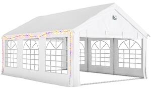 Outsunny 6 x 4 m Party Tent, Heavy Duty Gazebo Canopy with Windows, Outdoor Party Wedding Tent with 4 Removable Sidewalls