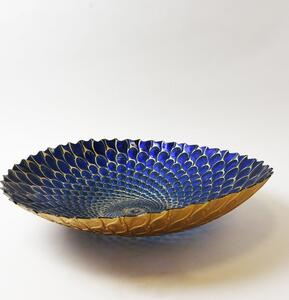 Deco Charm Teal Glass Platter