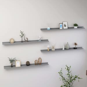 Wall Shelves 4 pcs Grey 100x9x3 cm