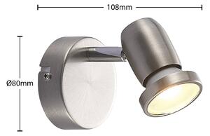 ELC Simano LED spotlight, nickel, 1-bulb