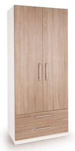 Euston Double 2 Drawer Wardrobe, White