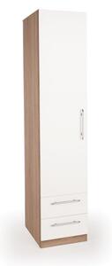 Hyde Single 2 Drawer Wardrobe, White