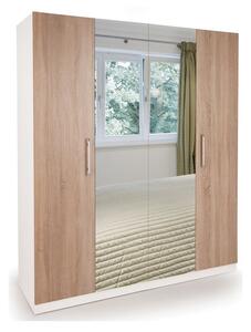 Euston 4 Door Wardrobe, White & Mirrored