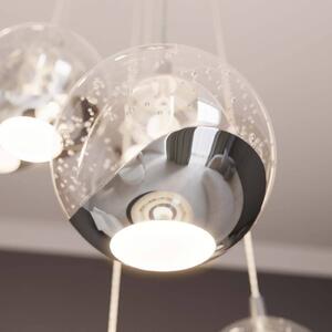 Lucande Hayley LED hanging lamp, 9-bulb, chrome