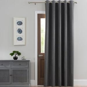 Luna Brushed Blackout Eyelet Door Curtain