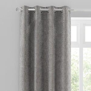 Abstract Chenille Eyelet Curtains